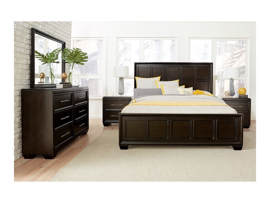 Samuel Lawrence City View Transitional Six Drawer Dresser And Mirror Samuel Lawrence City Viewdresser Mirror Set