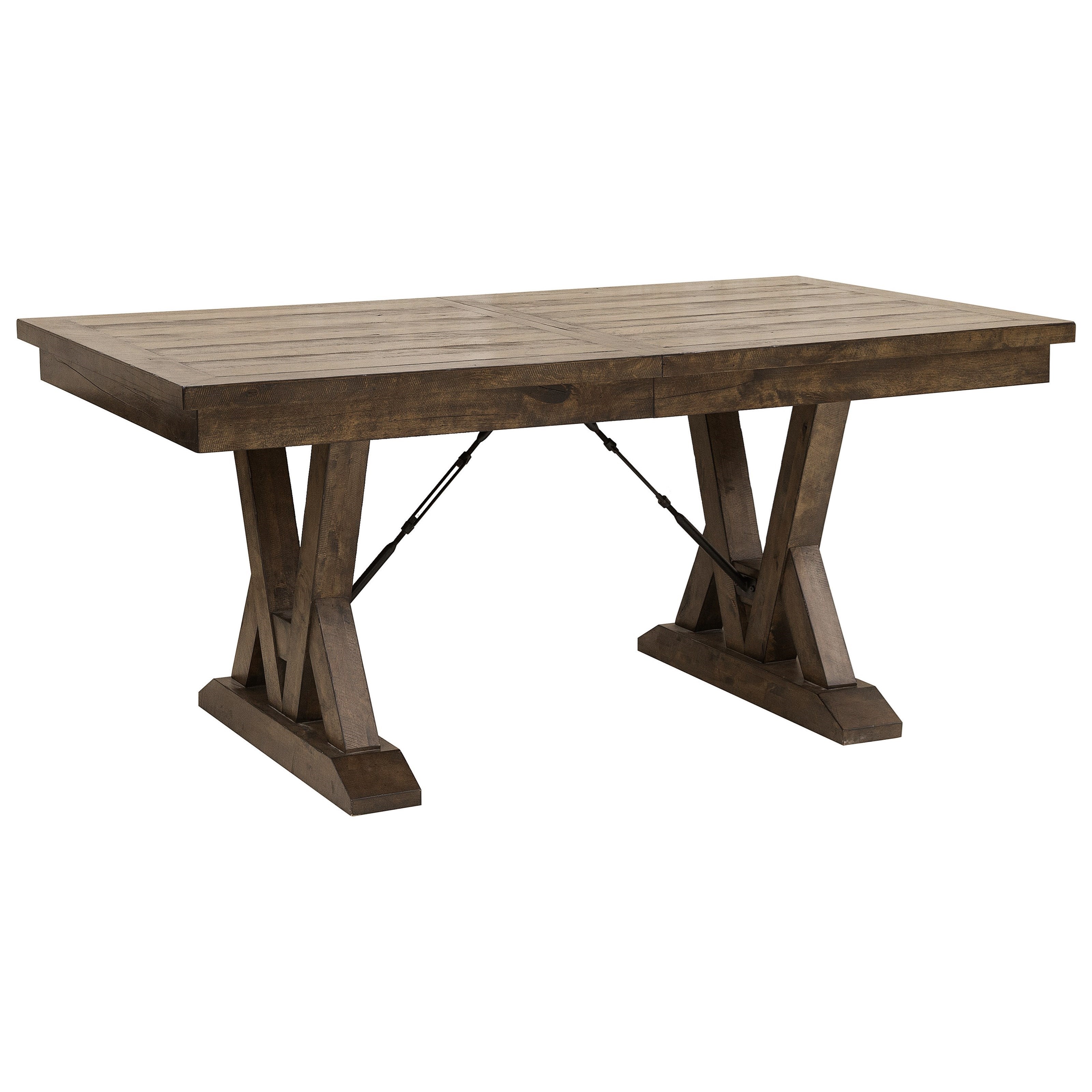 threshold trestle 60 inch table rustic