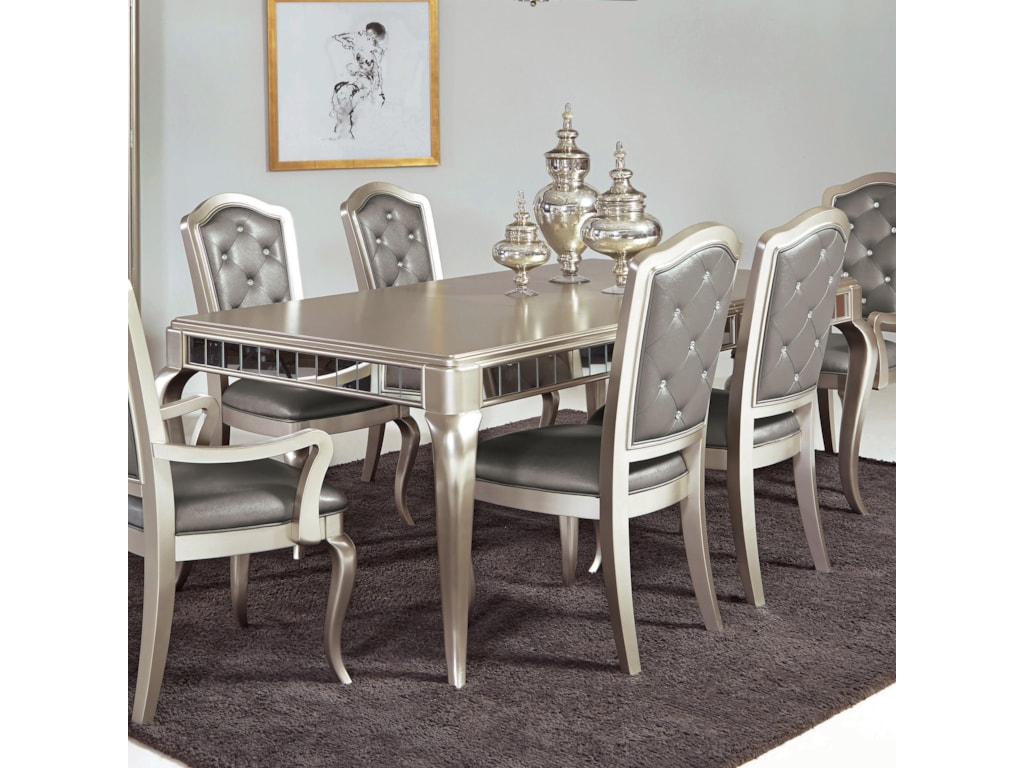 Samuel Lawrence Diva Rectangular Leg Table W Mirrored Edging Samuel Lawrence Diva Rectangular Leg Table W Mirrored Edging
