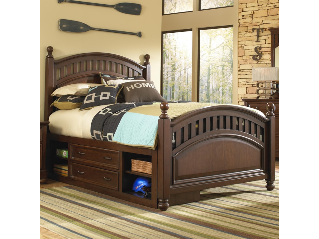 Samuel Lawrence GriffinTwin Low Post Bed w/ Storage Unit