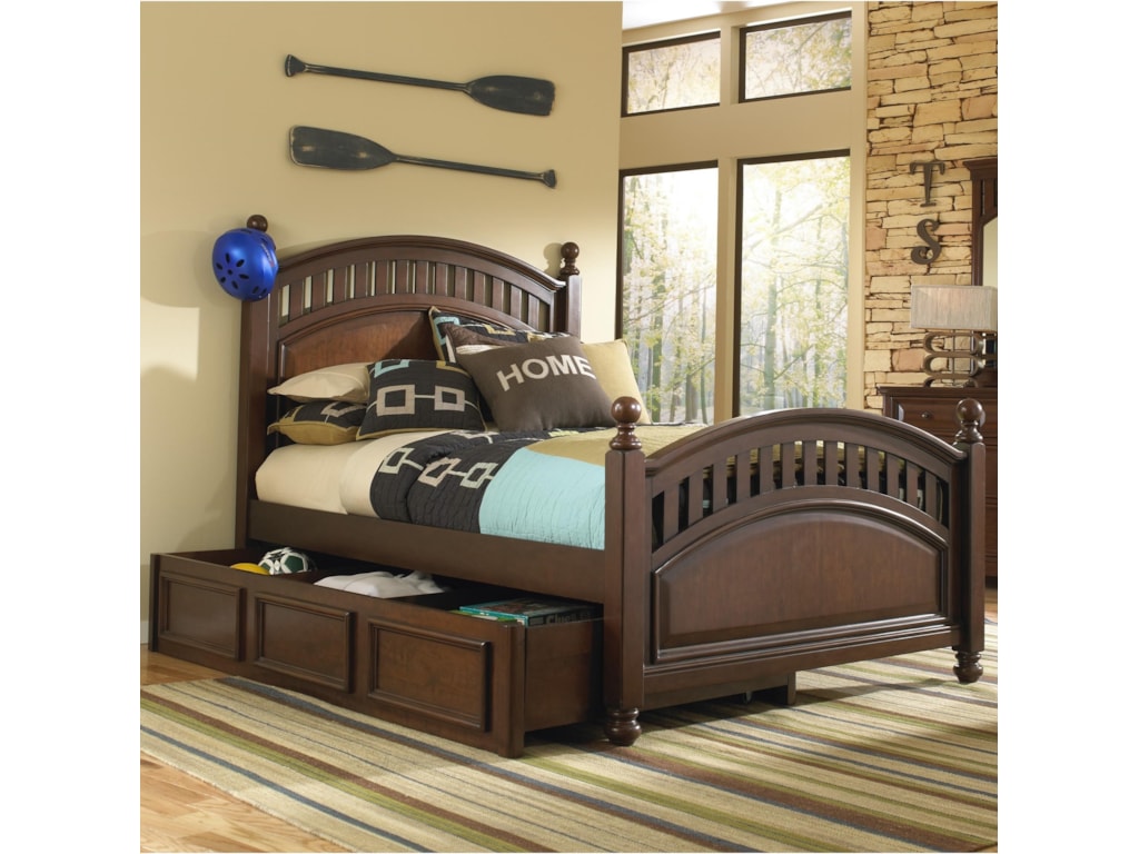 Samuel Lawrence Expedition Youth Full Low Post Bed w/ Trundle ... Samuel Lawrence Expedition Youth Full Low Post Bed w/ Trundle ...