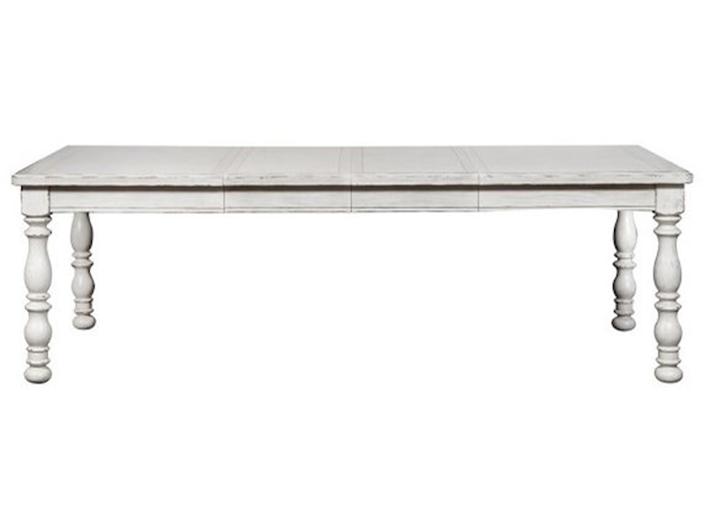 Samuel Lawrence Farmhouse Leg Table With Distressed White Finish Samuel Lawrence Farmhouse Leg Table