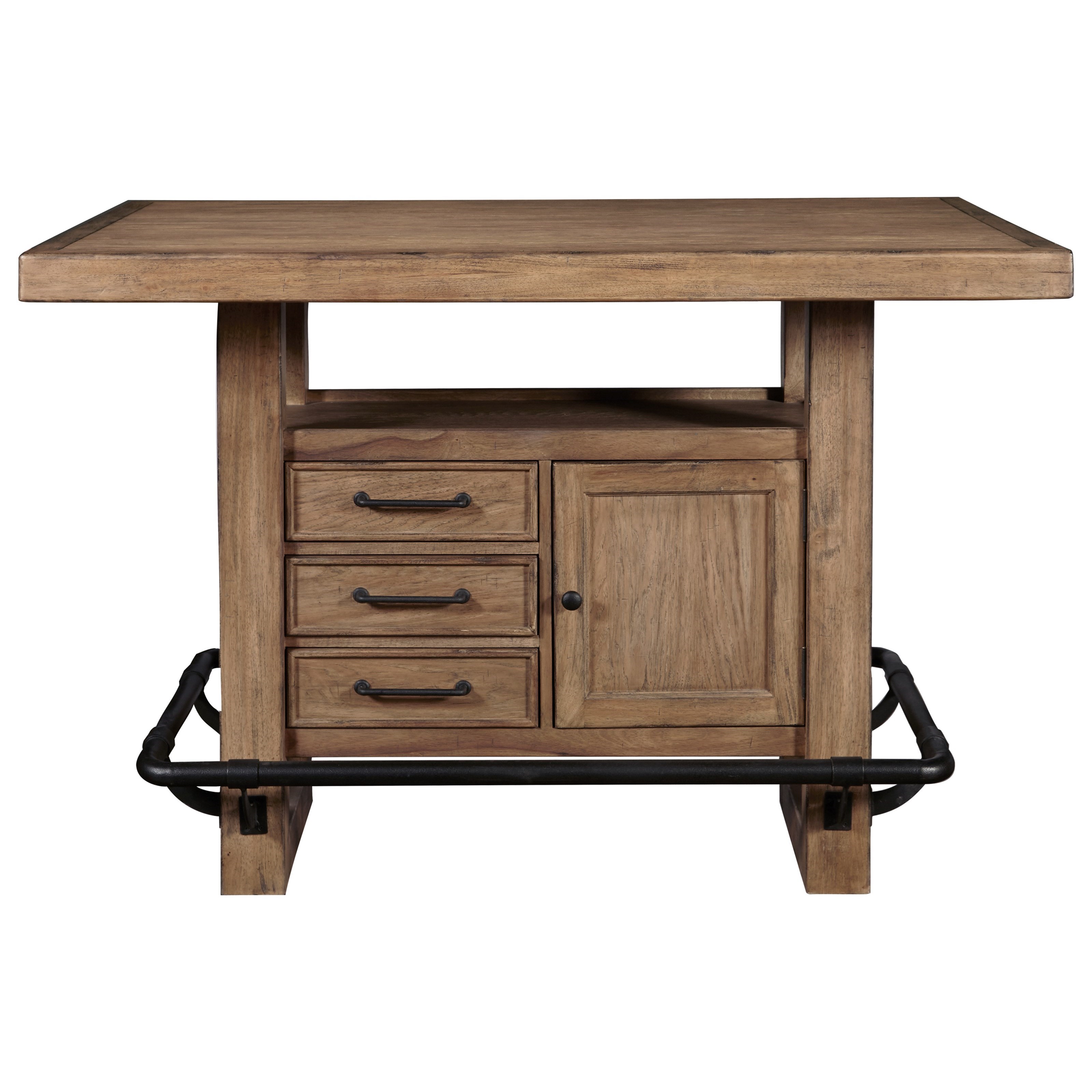 Samuel Lawrence Furniture City Brewing Blonde S232 160b A Storage Leg Bar Table With Metal Footrest Corner Furniture Pub Tables