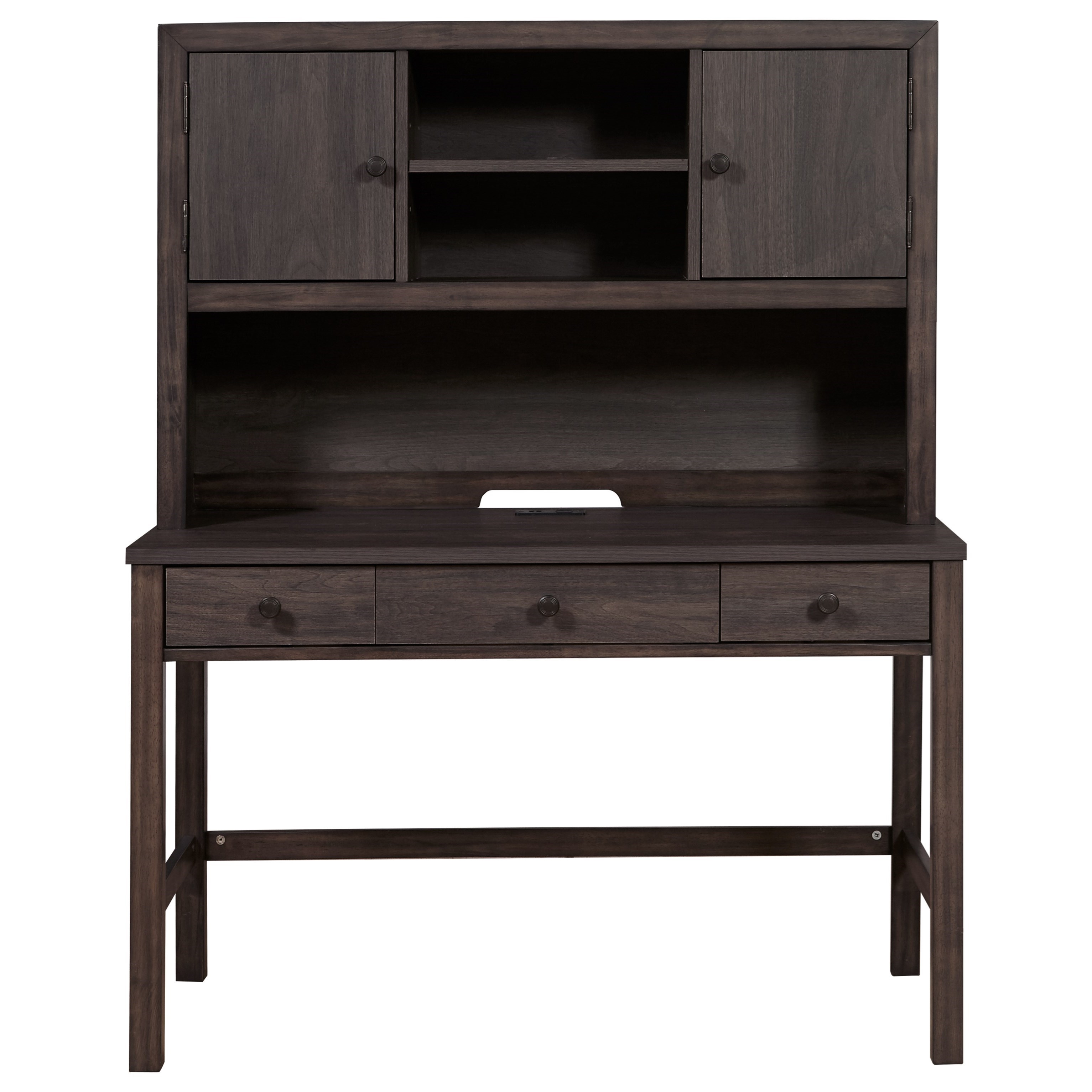 Samuel Lawrence Granite Falls 3 Drawer Desk And Hutch With Usb Chargers Value City Furniture Desk Hutch Sets