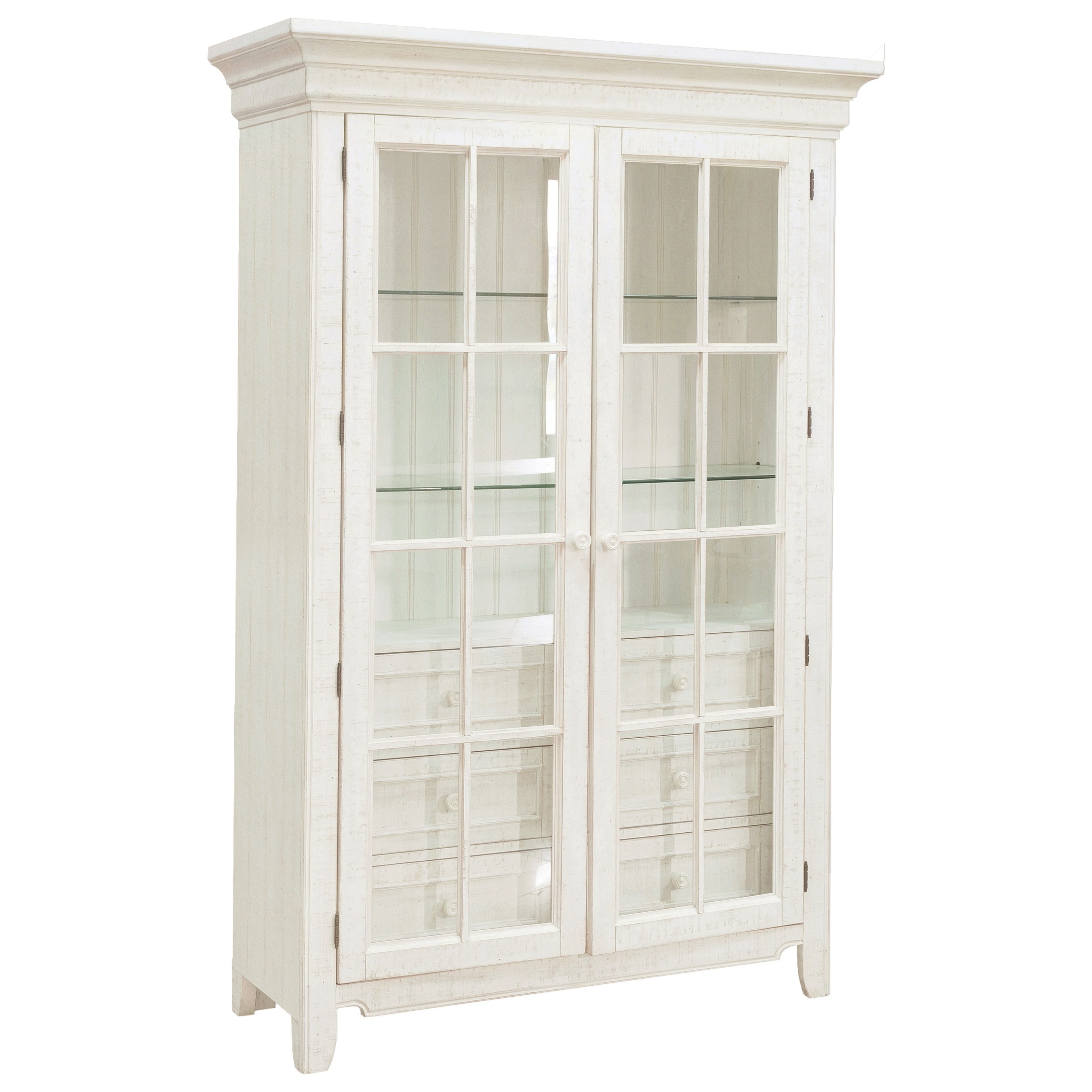 Samuel Lawrence Hampton Transitional White China Cabinet With