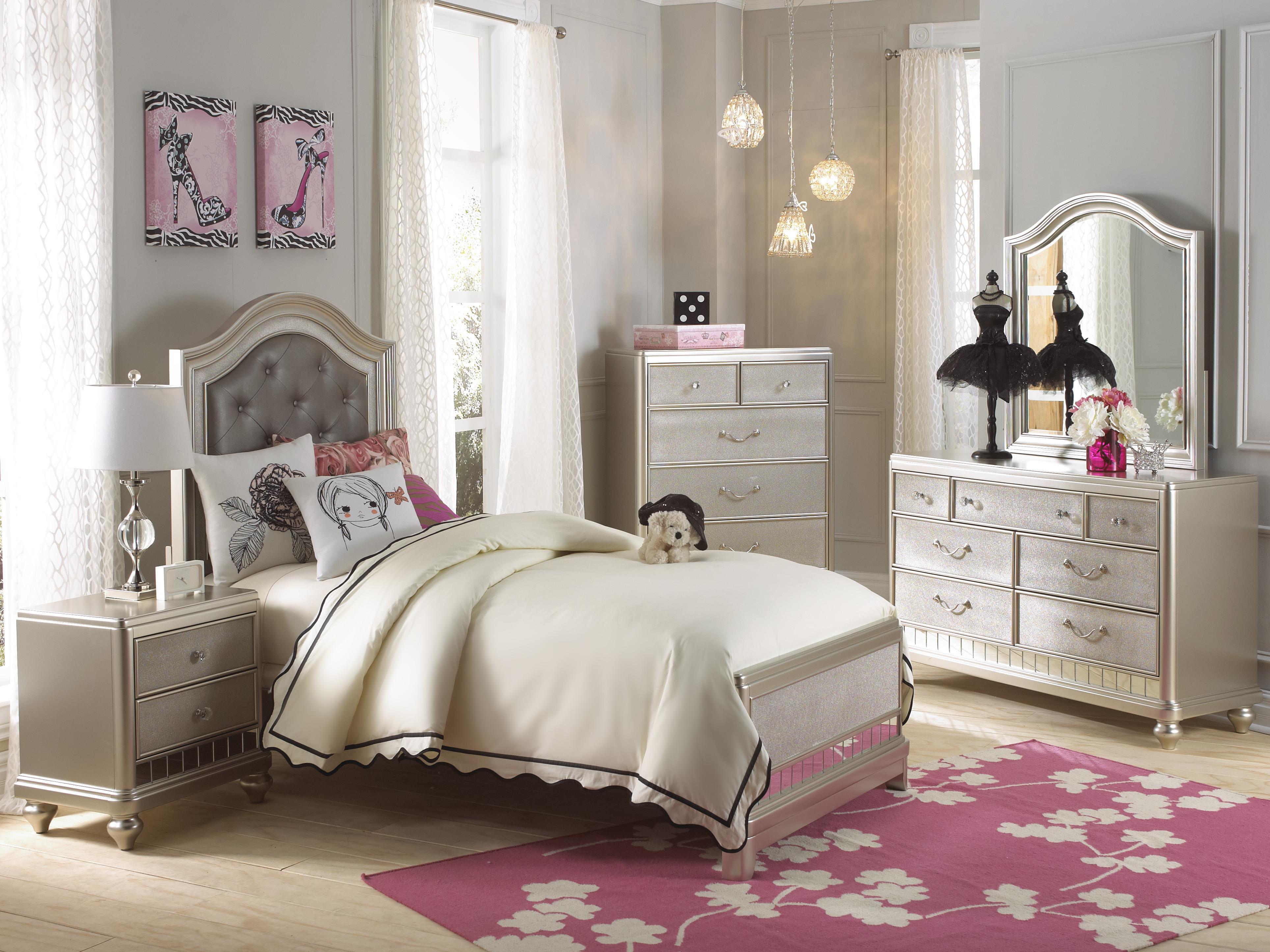 Samuel Lawrence Lil Diva Twin Panel Bed W Upholstered Headboard Furniture Fair North Carolina Panel Beds