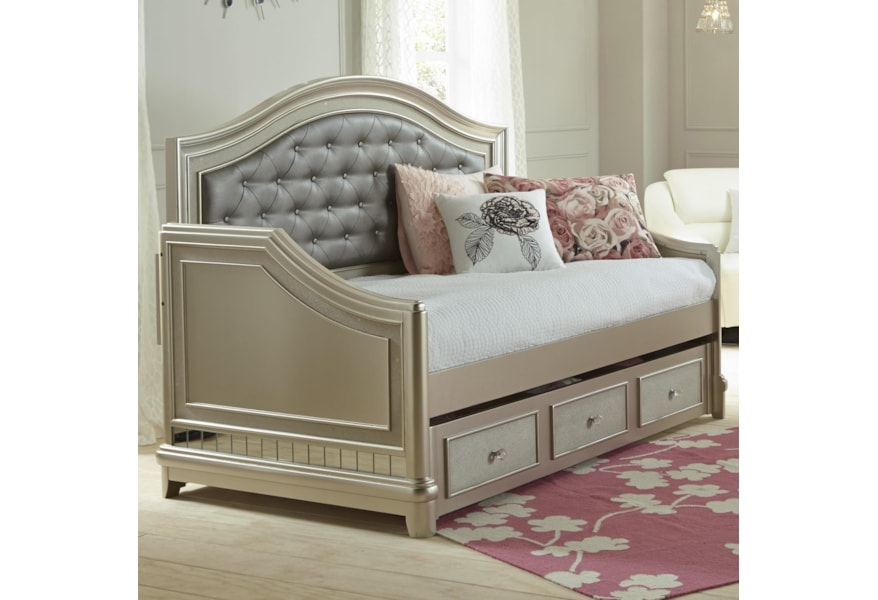 Samuel Lawrence Lil Diva Tufted Daybed W Trundle Nassau Furniture And Mattress Daybeds