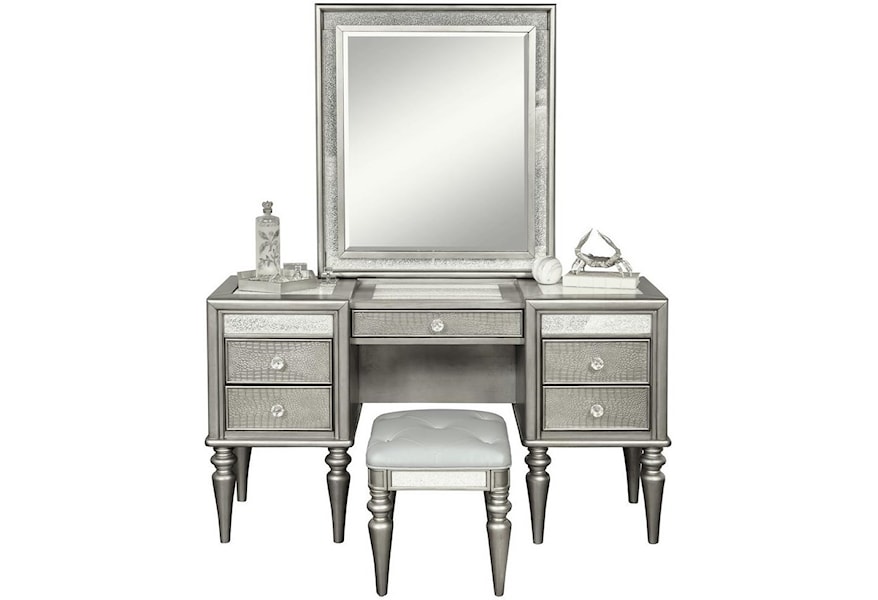 Samuel Lawrence Posh Glam 5 Drawer Vanity With Light Up Mirror And