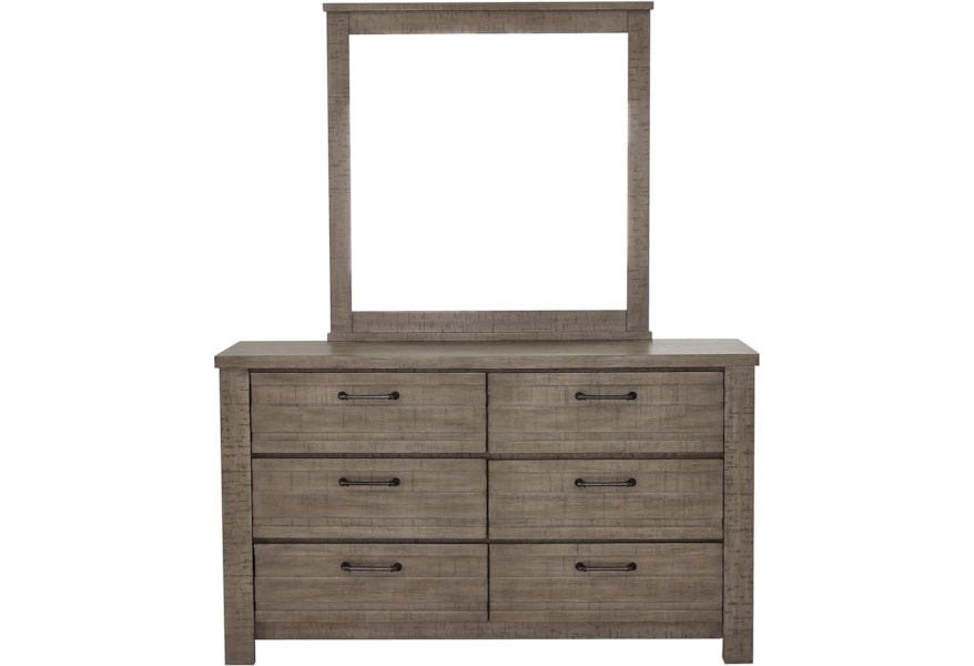 Samuel Lawrence Ruff Hewn Gray 6 Drawer Dresser With Oversized