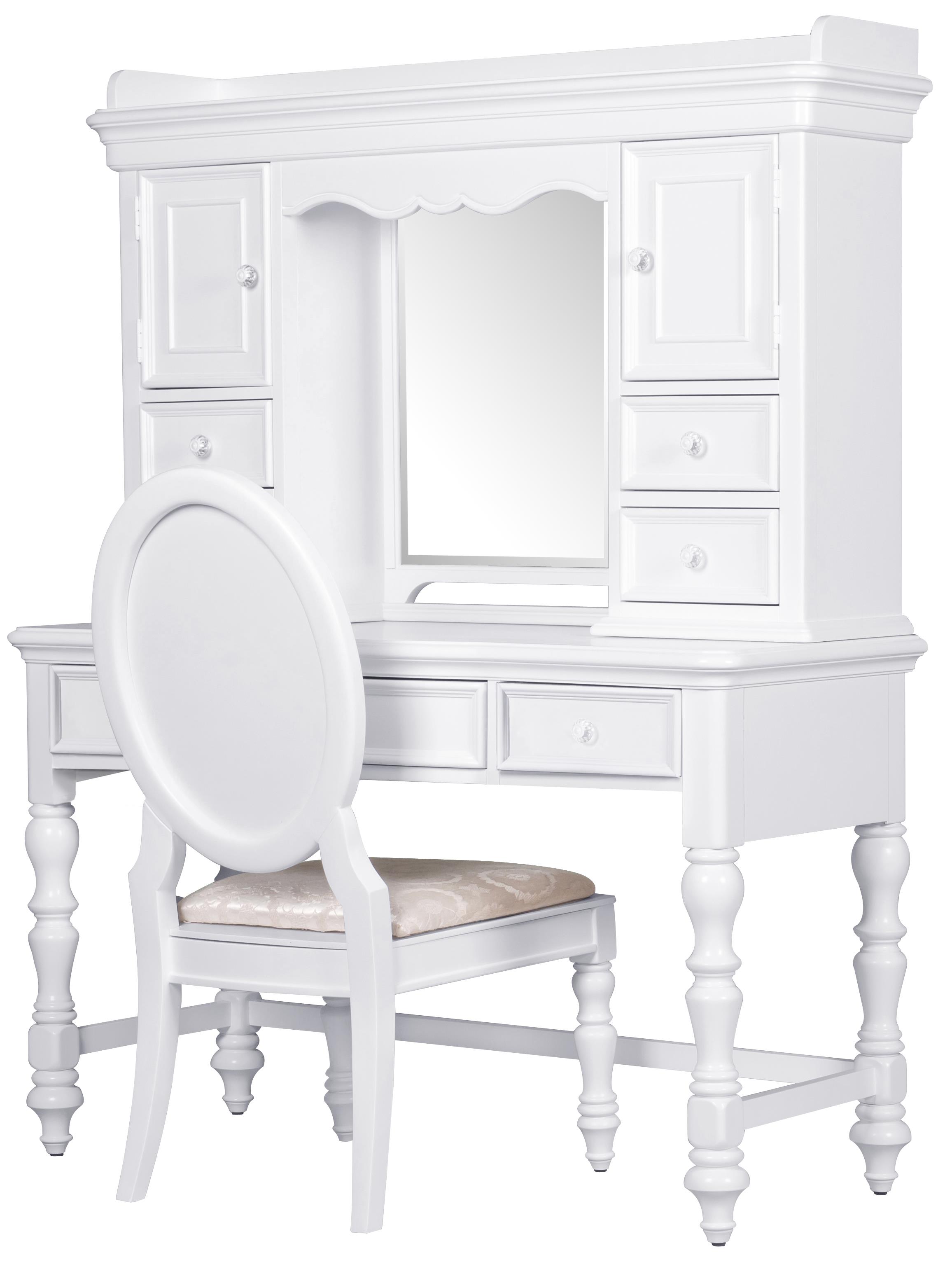 Eleanor 3 Drawer Desk With Crystal Knobs Belfort Furniture