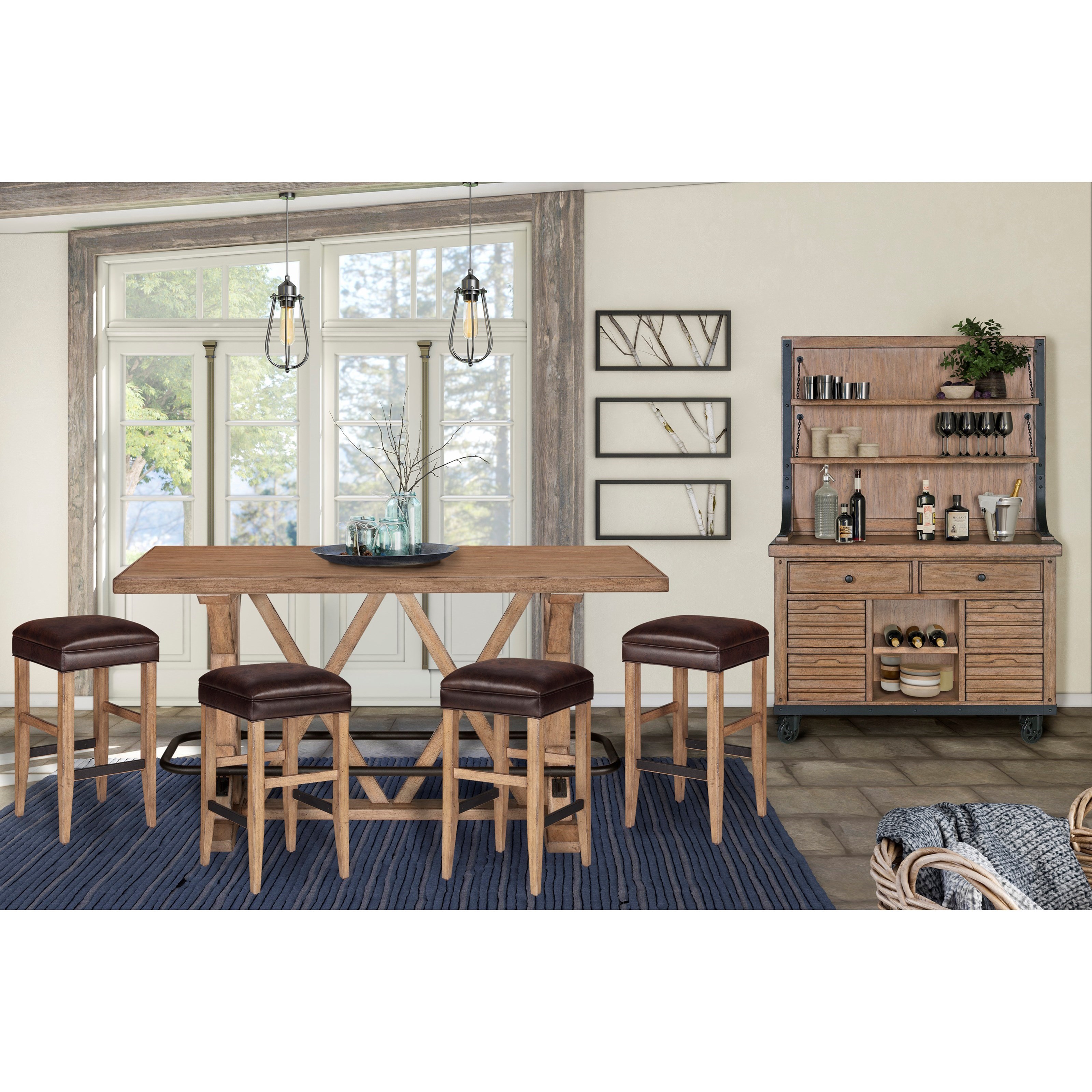 Samuel Lawrence Tap Room Blonde Rustic Industrial Conversation Bar