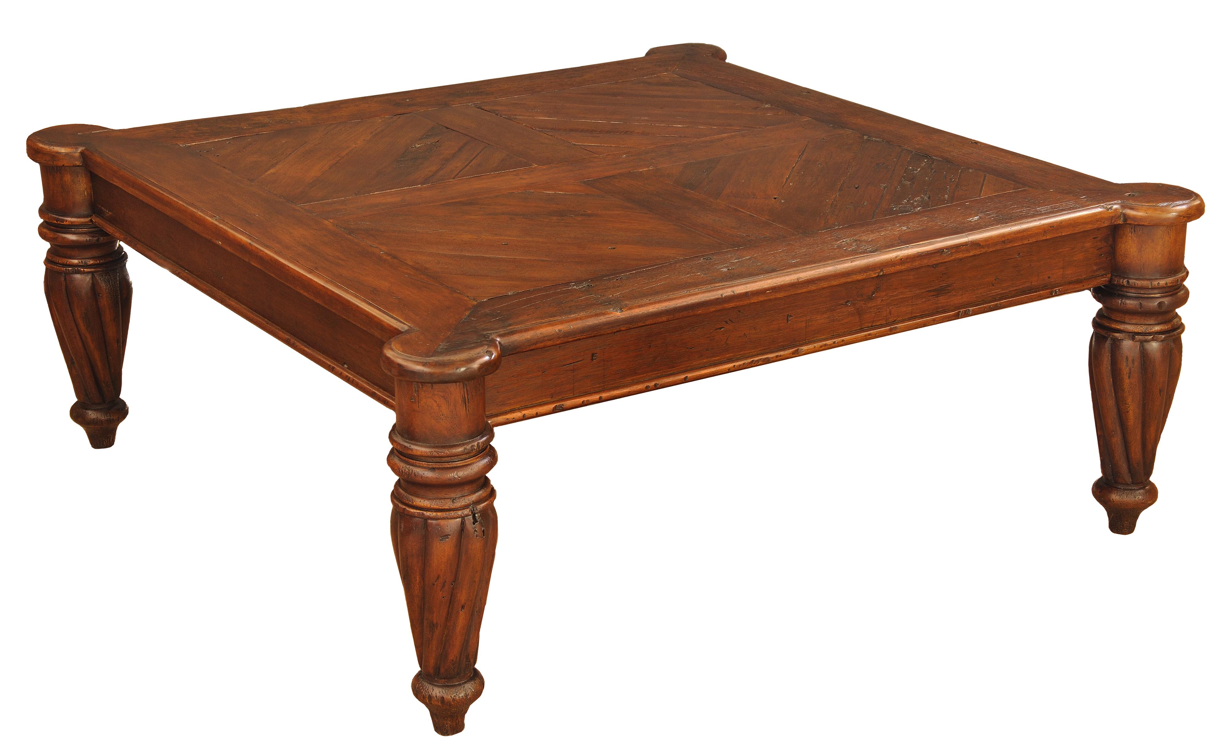 Sarreid Ltd Occasional Tables Chanterac Square Antique Fruitwood