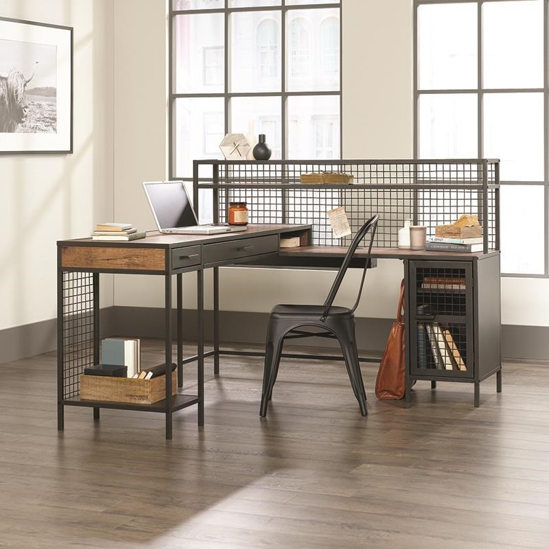 Sauder Beginnings L Shaped Industrial Desk Darvin Furniture L