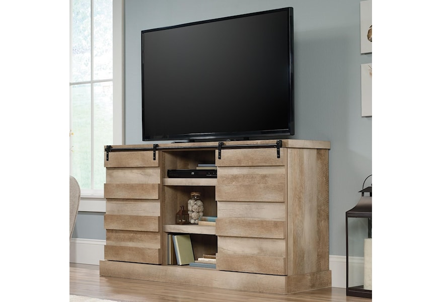 Sauder Cannery Bridge Credenza Tv Stand With Barn Doors Darvin