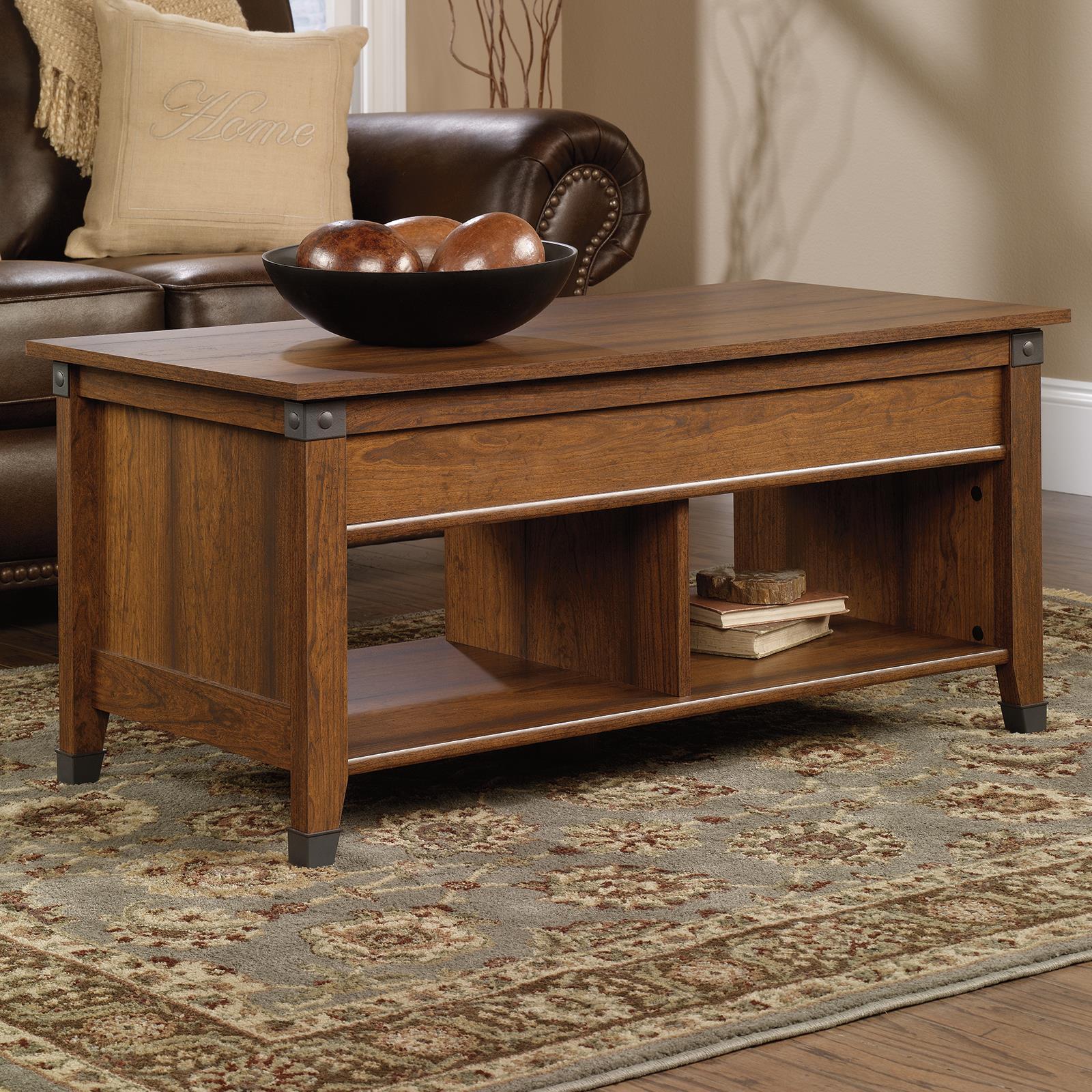 Sauder Carson Forge Collection Side Table in Washington Cherry 