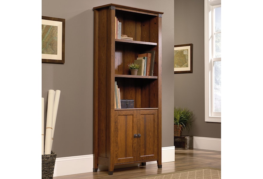 Sauder Carson Forge 416967 Rustic Style Library Bookcase With