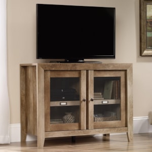 Sauder Dakota Pass Rustic Finish Display Cabinet Tv Stand Westrich Furniture Appliances Tv Stands