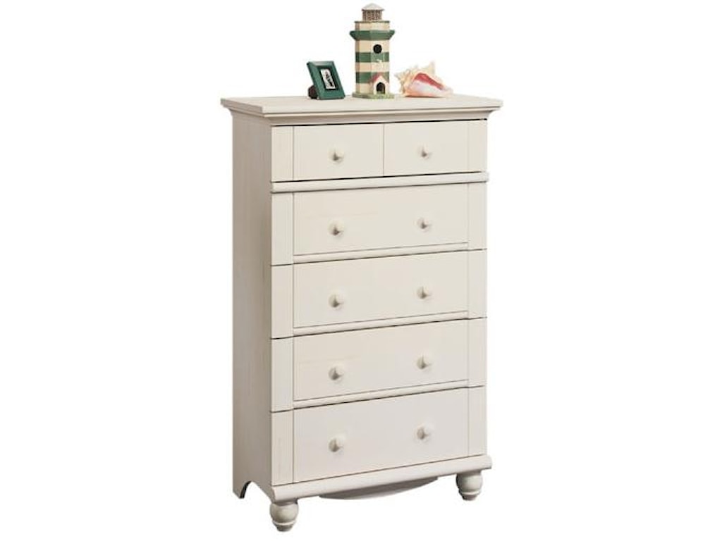 Sauder Harbor View 158015 Antique Finished 5 Drawer Chest With