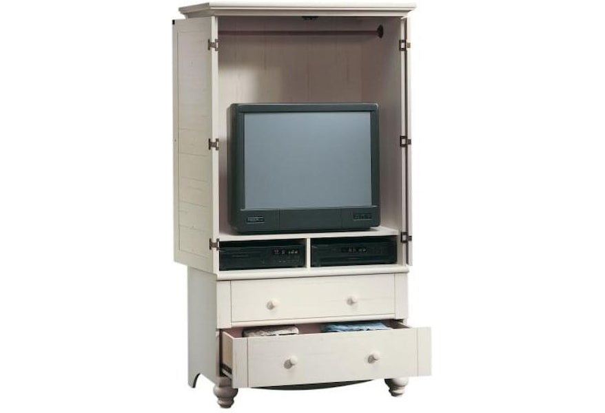 Sauder Harbor View 158036 Coastal 2 Door 2 Drawer Bedroom Armoire