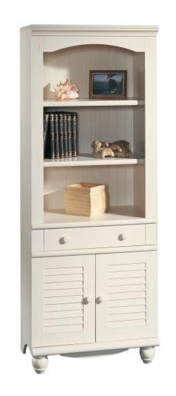 Sauder Harbor View 158082 Antique Finished 2 Shelf 2 Door Library