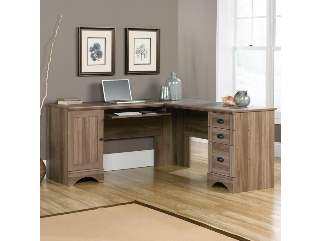 Sauder Harbor View 417586 Cottage Double Pedestal Corner Computer Sauder Harbor View 417586 Cottage
