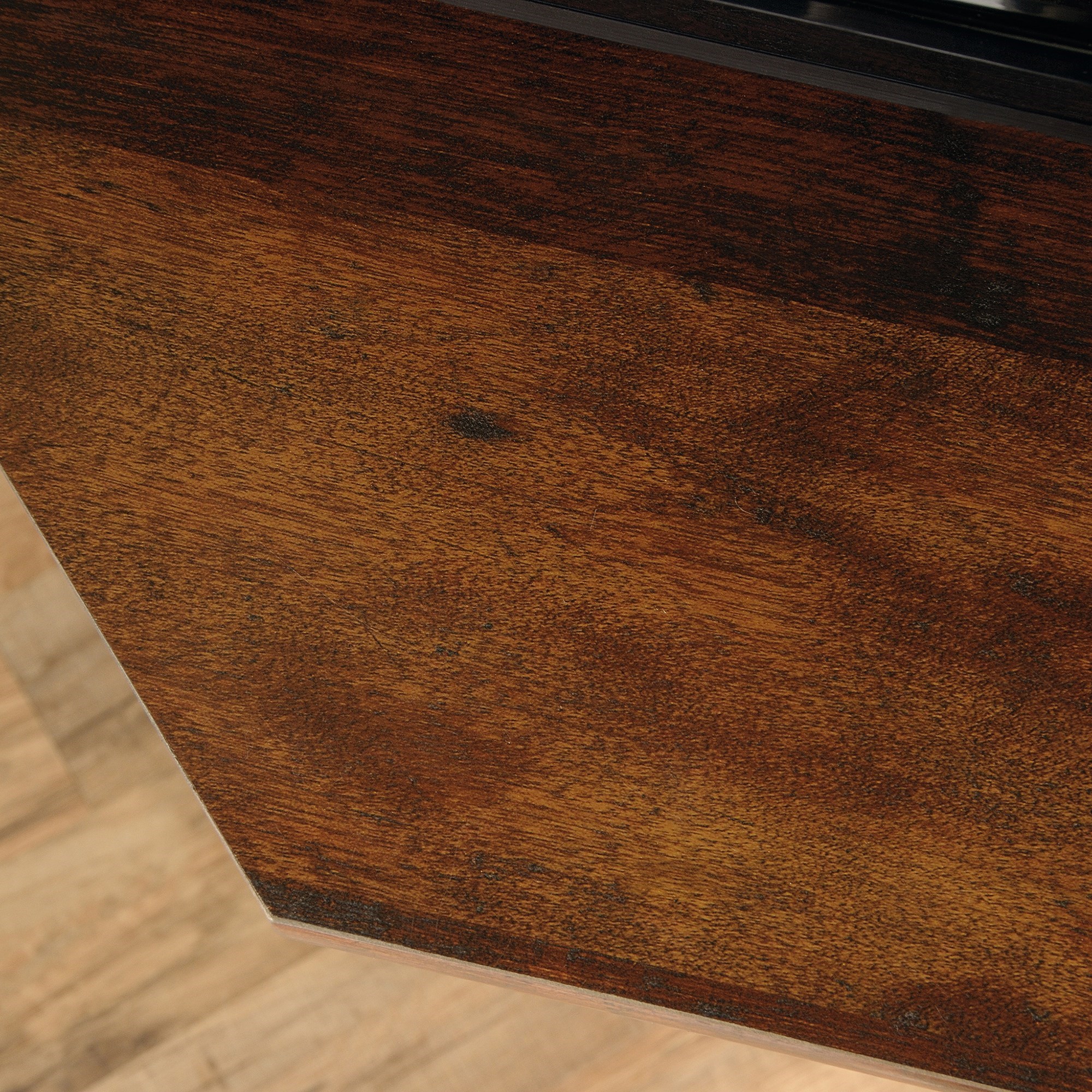 Sauder Harbor View Antique Finished Corner Entertaiment Credenza