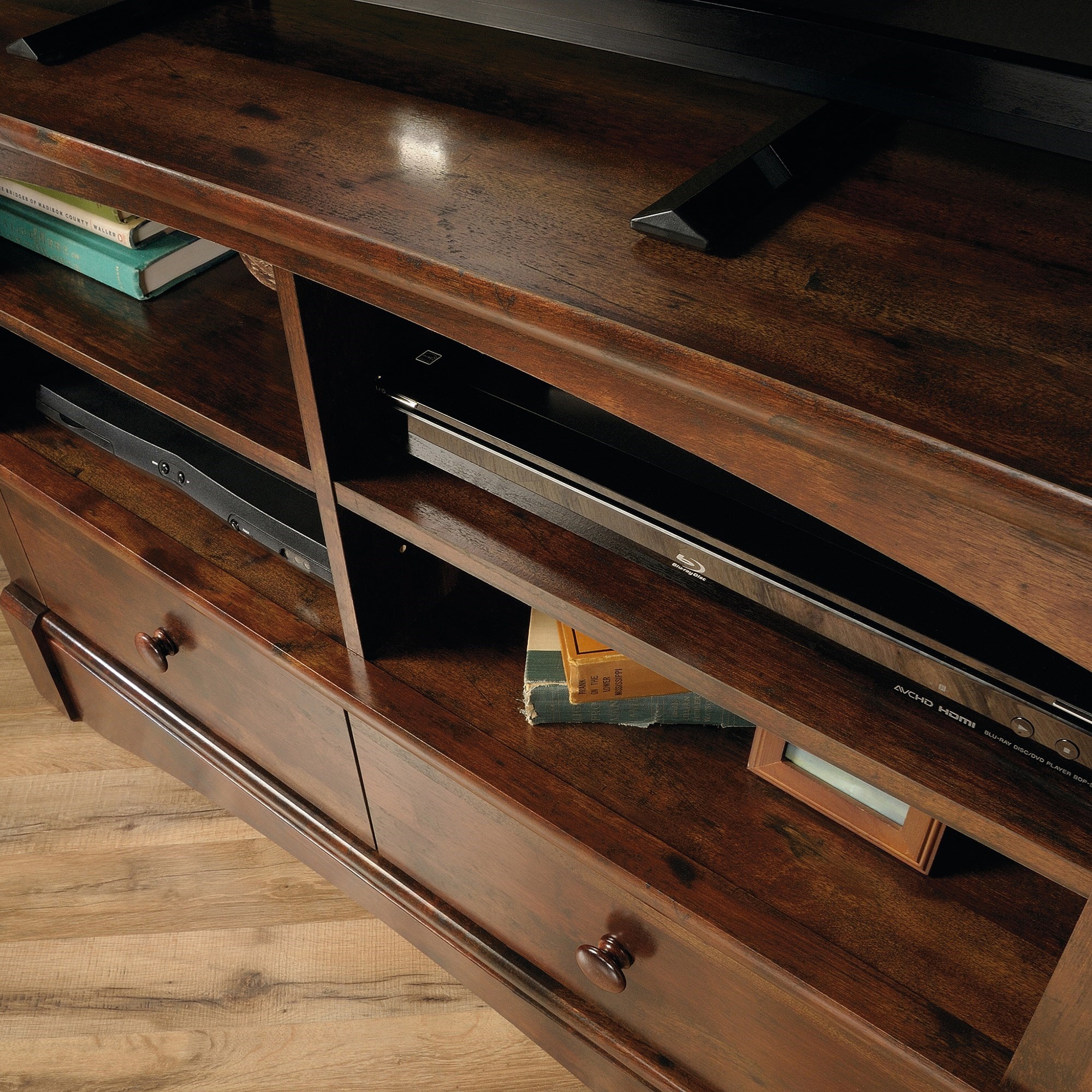 Sauder Harbor View 420471 Antique Finished Corner Entertaiment