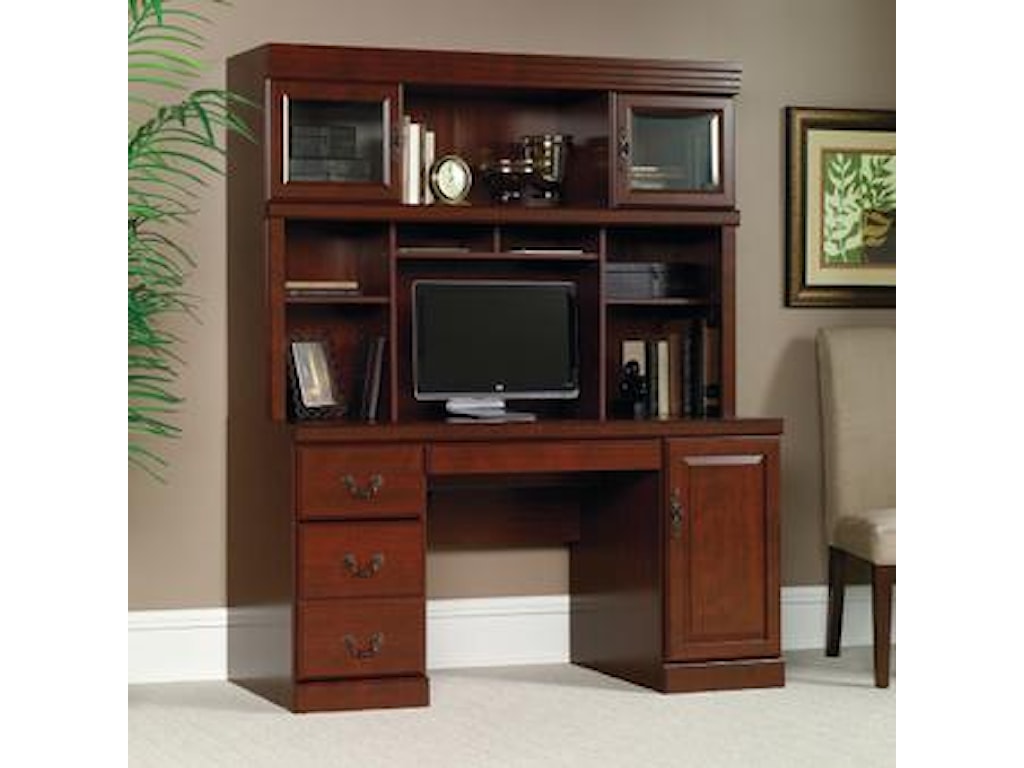 Sauder Heritage Hill Traditional Classic Cherry Computer Credenza