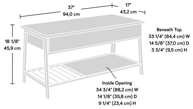 Sauder North Avenue Lift Top Coffee Table Red Knot Cocktail Coffee Tables