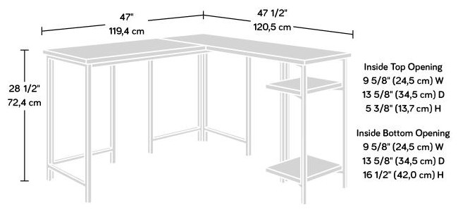 Sauder North Avenue L Shaped Desk Red Knot L Shape Desks