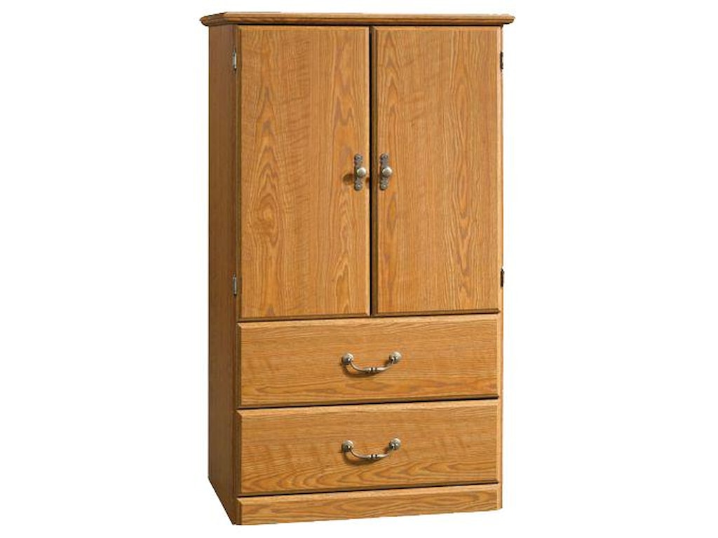 Sauder Orchard Hills 401292 2 Door Armoire With Drawers Becker Sauder Orchard Hillsarmoire