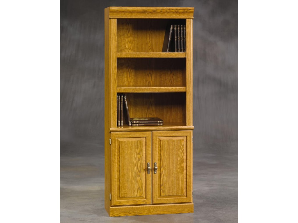 Sauder Orchard Hills 402173 Bookcase With Open Top And Doors On The Orchard Hills Bookcase With Open Top And Doors On The Bottom By Sauder