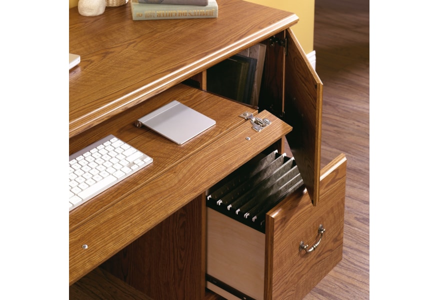 Sauder Orchard Hills 402174 Single Pedestal Computer Desk Corner