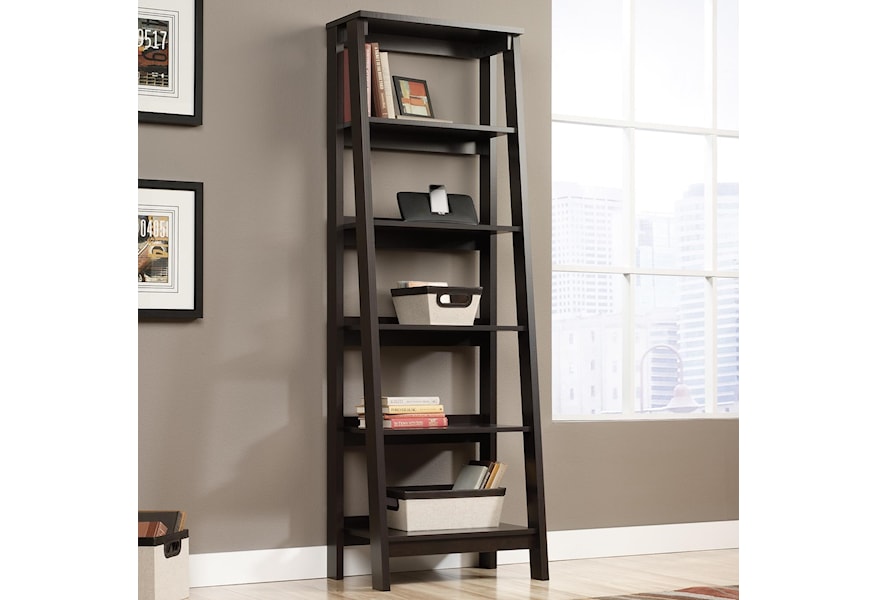 Sauder Select Angled 5 Shelf Bookcase Darvin Furniture Open
