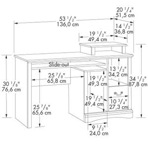 Sauder Camden County 101730 Computer Desk With Keyboard Shelf