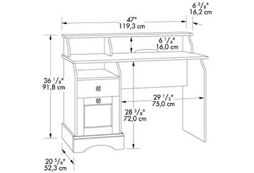 Sauder Graham Hill 2 Drawer Desk With Granite Accent Westrich