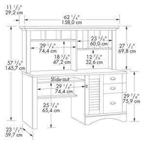 Sauder Harbor View 158034 Computer Desk With Hutch Corner