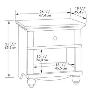 Sauder Harbor View 400639 Cottage 1 Drawer 1 Shelf Nightstand Catalog Outlet Nightstands