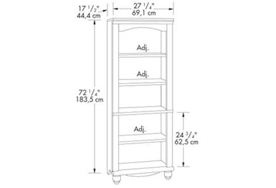 Sauder Harbor View 401633 Antique Finished 4 Shelf Open Library
