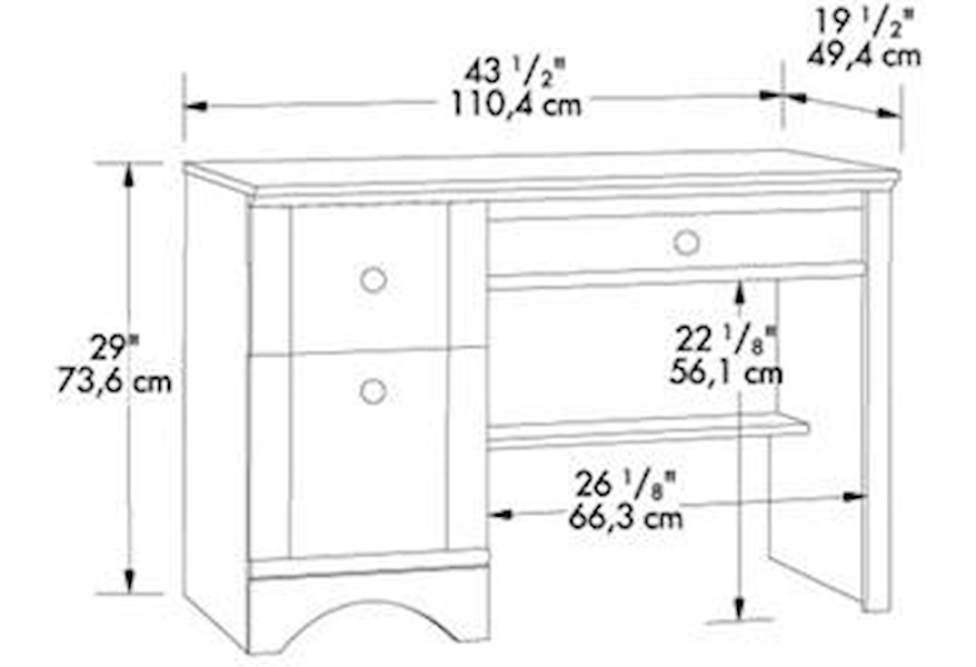 Sauder Harbor View 401685 Cottage White Computer Desk With Flip