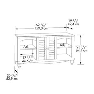 Sauder Harbor View 403680 62 Louver Door Entertainment Credenza