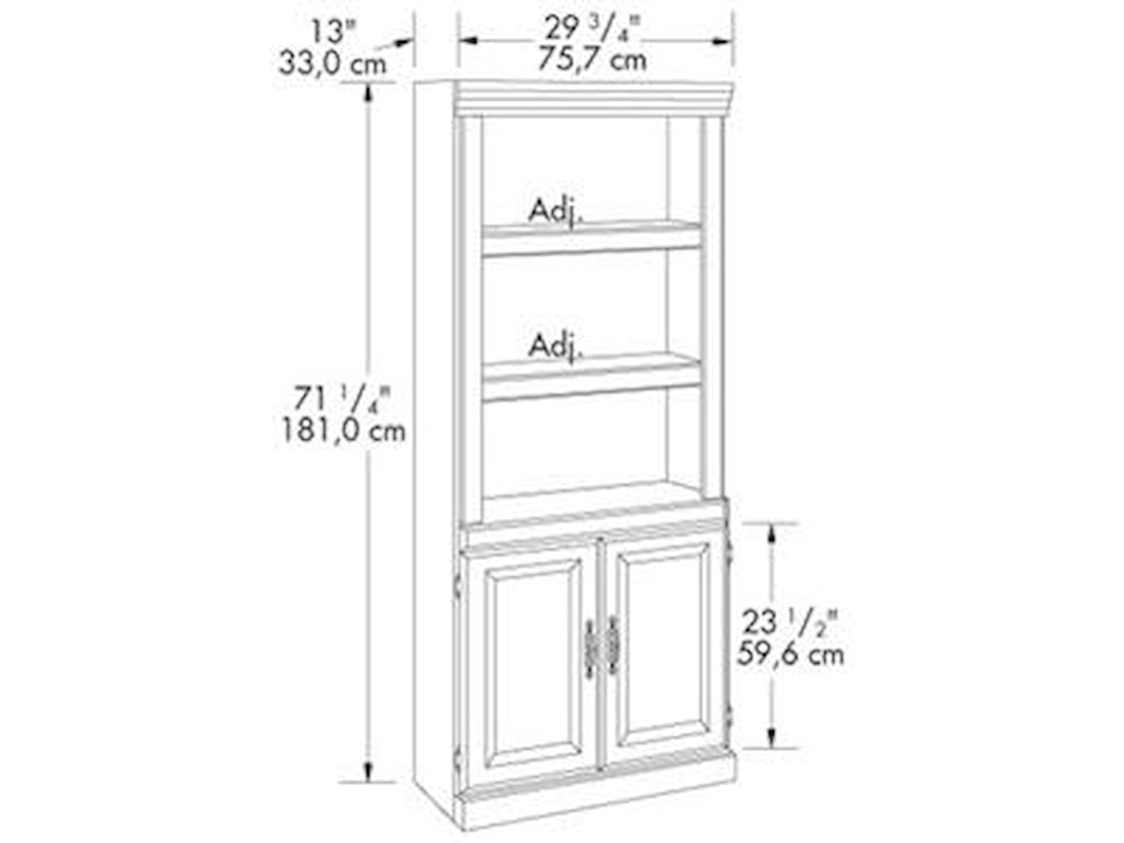 Sauder Heritage Hill 102792 Traditional 2 Shelf 2 Door Bookcase