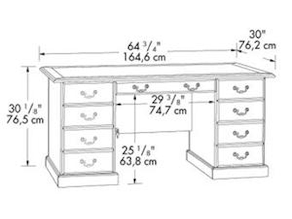 Sauder Heritage Hill 402159 Double Pedestal Executive Desk