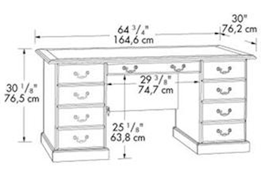 Sauder Heritage Hill 402159 Double Pedestal Executive Desk