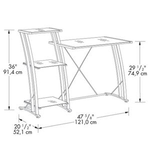 Sauder Home Office 408687 Contemporary Tiered Desk With 2 Shelves