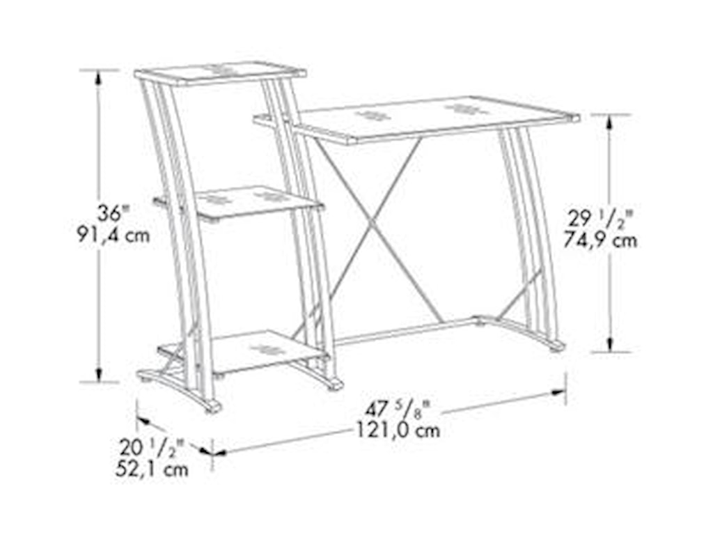 Sauder Home Office Contemporary Tiered Desk With 2 Shelves