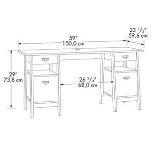 Sauder Home Office 409128 Contemporary Executive Trestle Desk