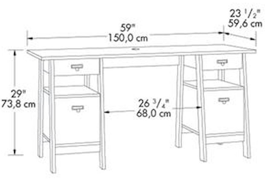 Sauder Home Office 409128 Contemporary Executive Trestle Desk