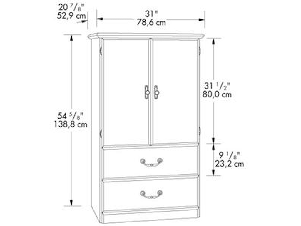 Sauder Orchard Hills 401292 2 Door Armoire With 2 Drawers Becker