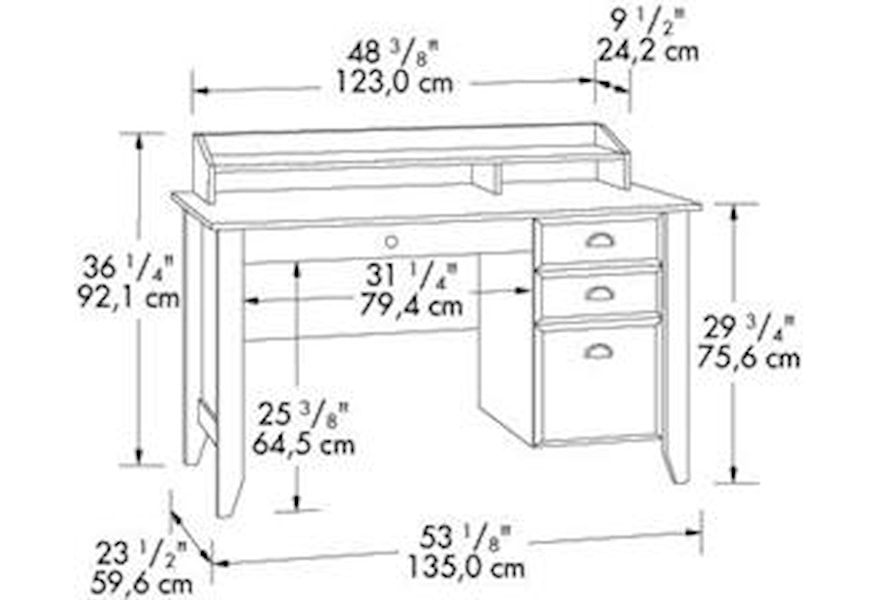 Sauder Shoal Creek Desk With Keyboard Drawer Westrich Furniture